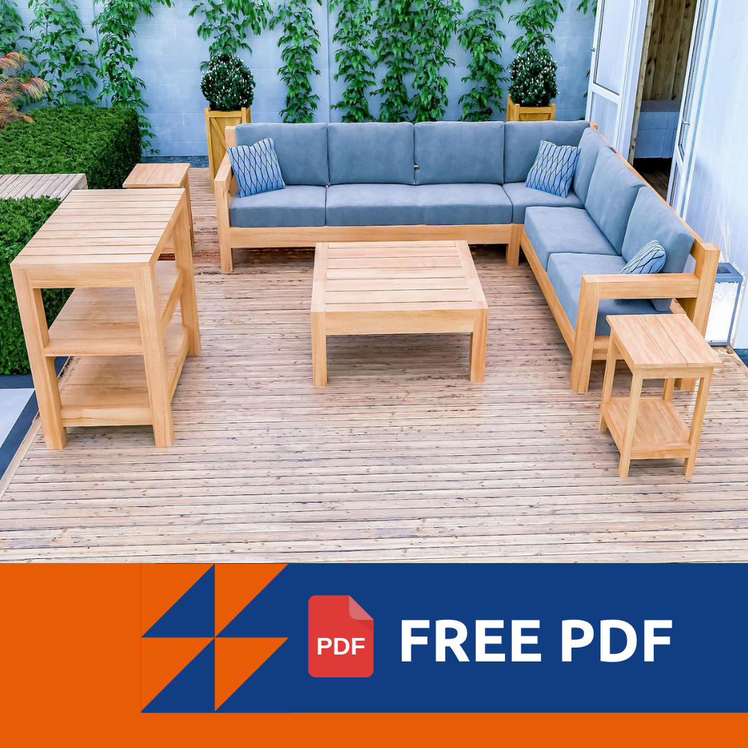 DIY Patio Furniture Sofa Set Woodworking Plan – outdoor sectional sofa and table set build guide