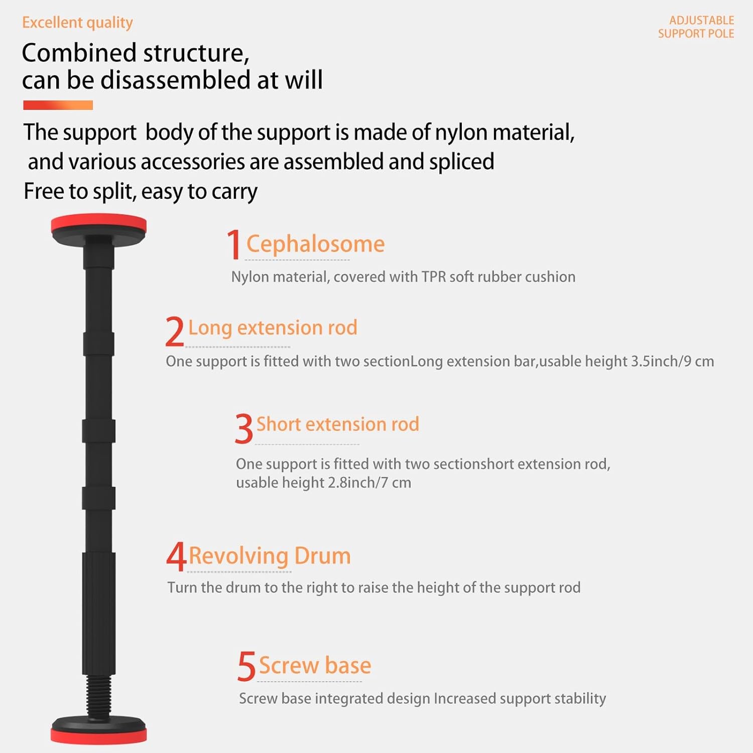 Fivalo™ Adjustable Telescoping Cabinet Support Pole