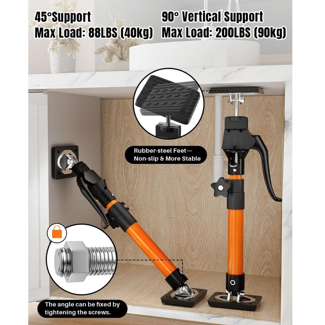 Third Hand Tool – Adjustable Cabinet Jack Support Pole (2-Pack) | 15.8"–23.6" (40cm–60cm)