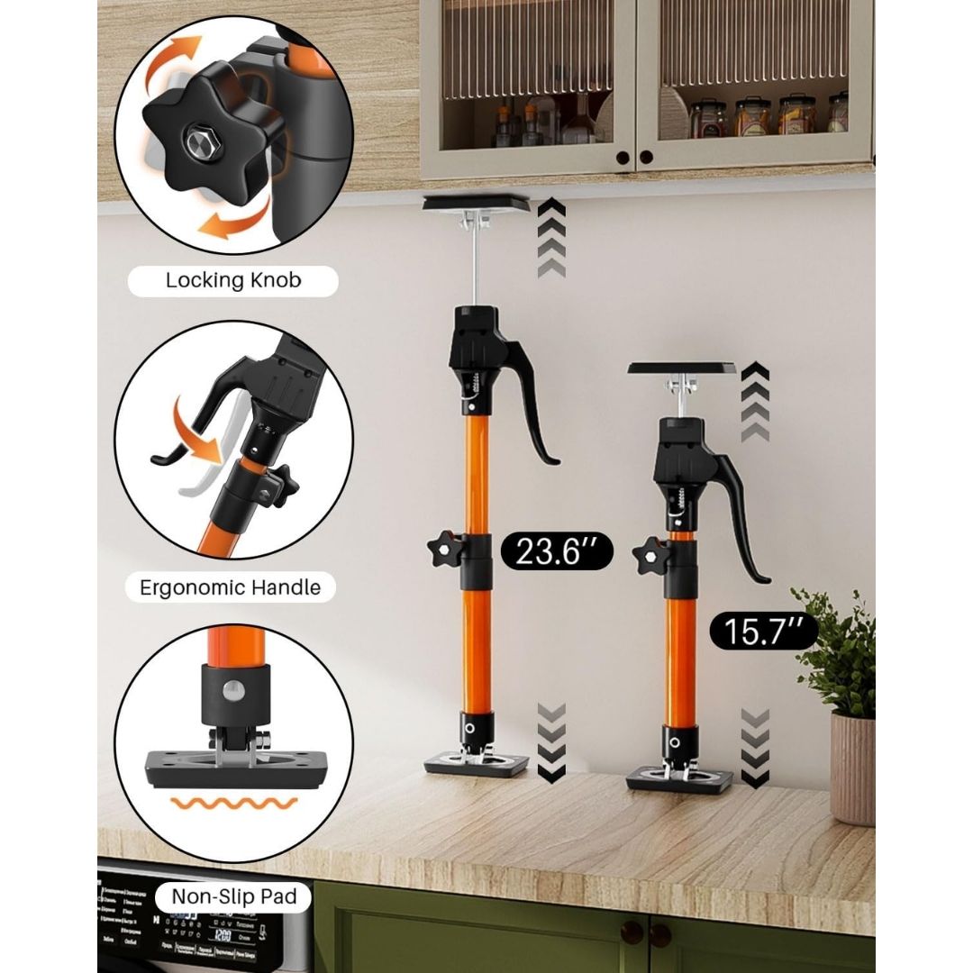 Third Hand Tool – Adjustable Cabinet Jack Support Pole (2-Pack) | 15.8"–23.6" (40cm–60cm)