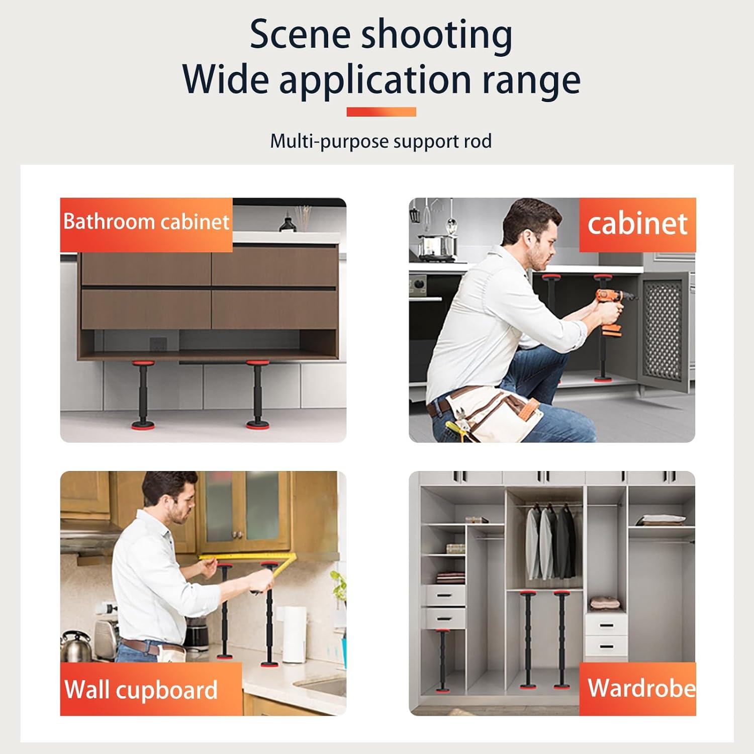 Fivalo™ Adjustable Telescoping Cabinet Support Pole