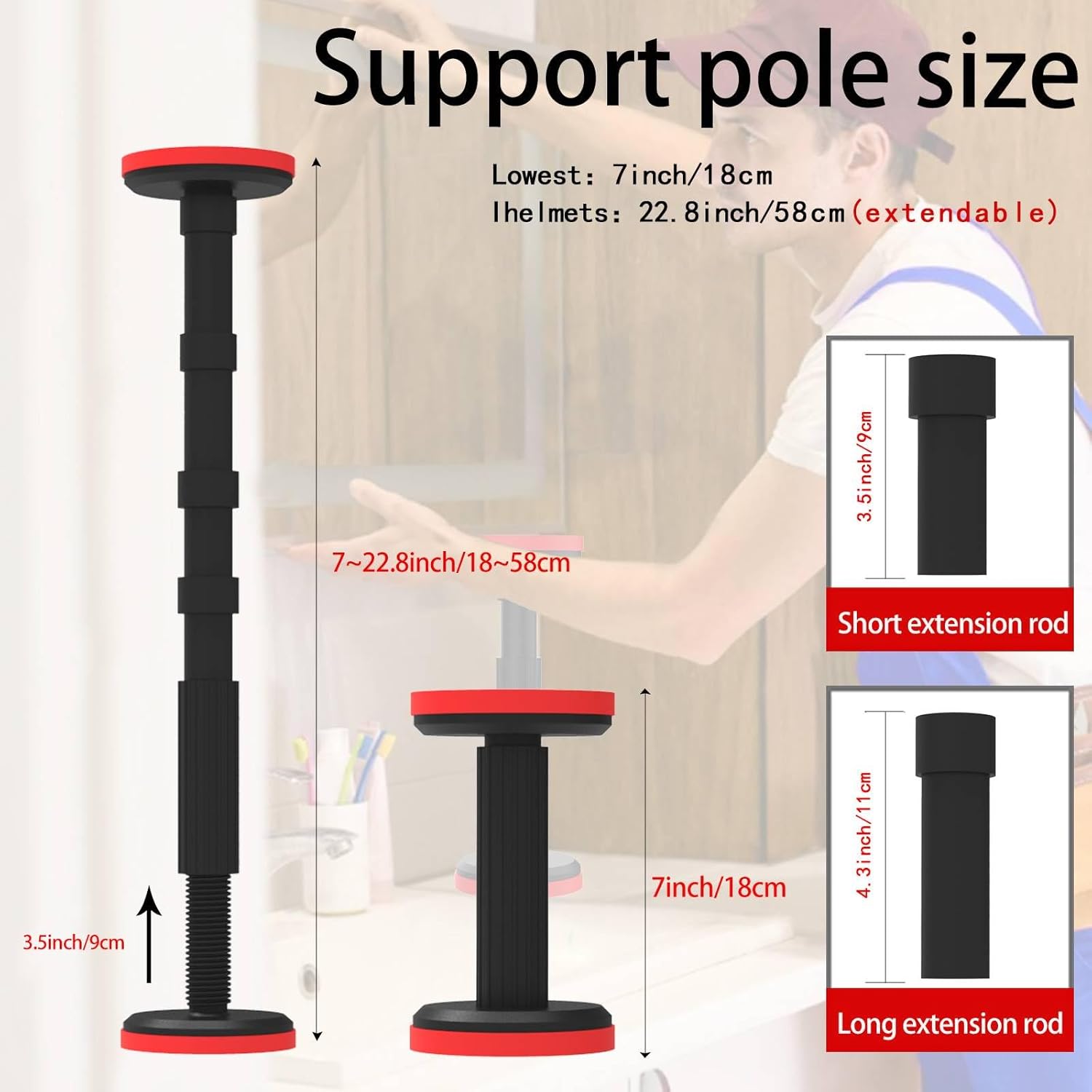 Fivalo™ Adjustable Telescoping Cabinet Support Pole
