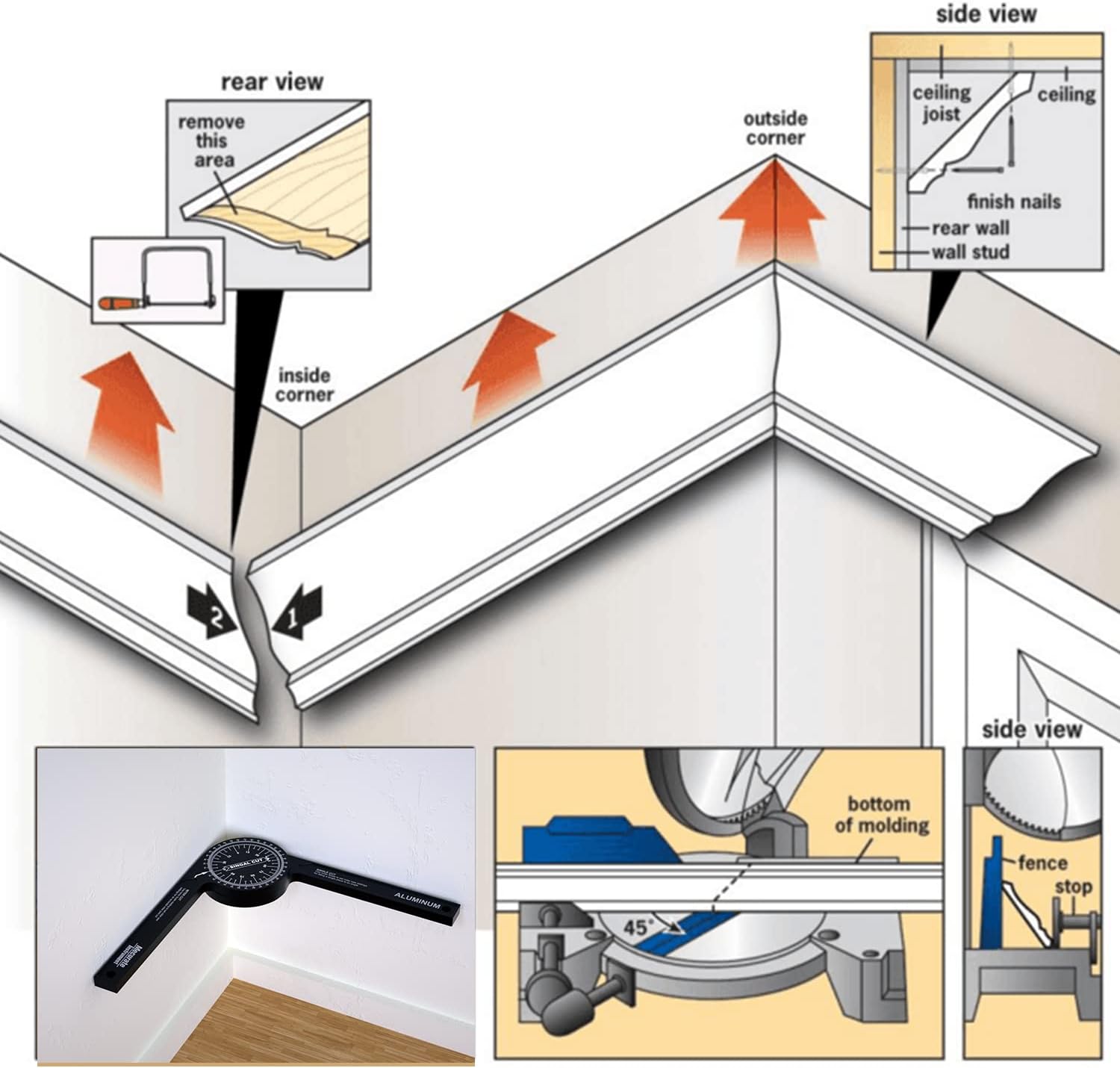 Aluminum Miter Saw Protractor