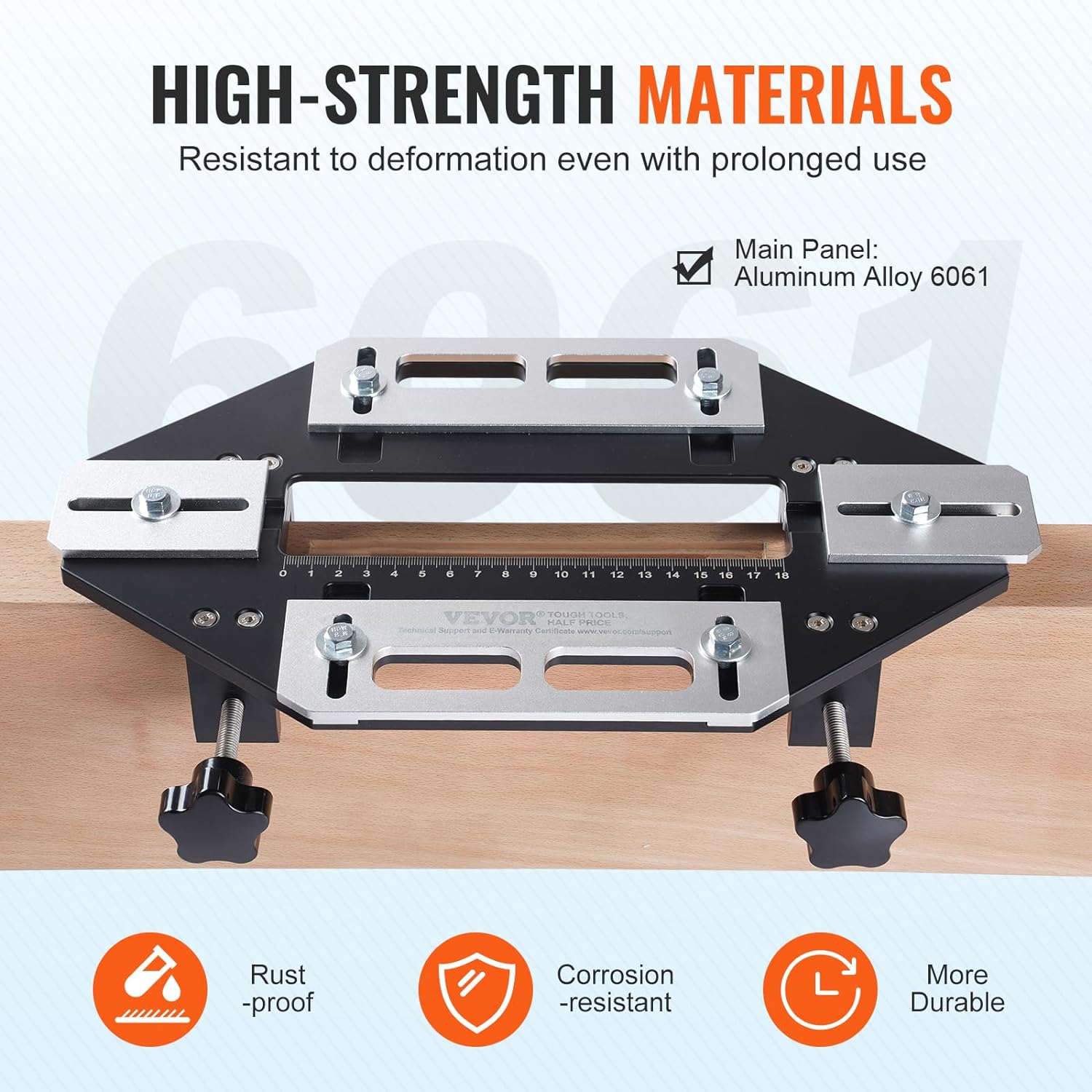 Fivalo™ Door Hinge Jig – Precision Self-Clamping Router Template for Accurate Door Hinge Mortising