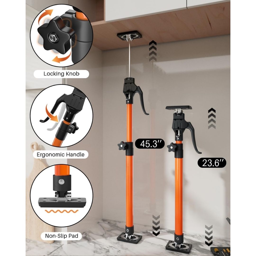 Third Hand Tool – Adjustable Cabinet Jack Support Pole (23.6"–45.3")(60cm – 115cm)