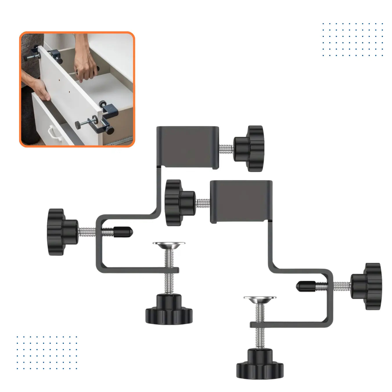 Fivalo™ Drawer Front Installation Clamps for Woodworking