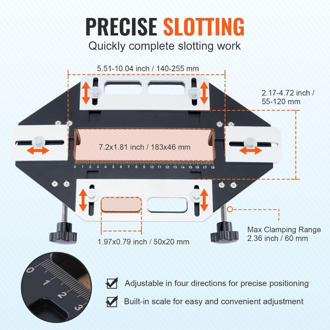 Fivalo™ Door Hinge Jig – Precision Self-Clamping Router Template for Accurate Door Hinge Mortising