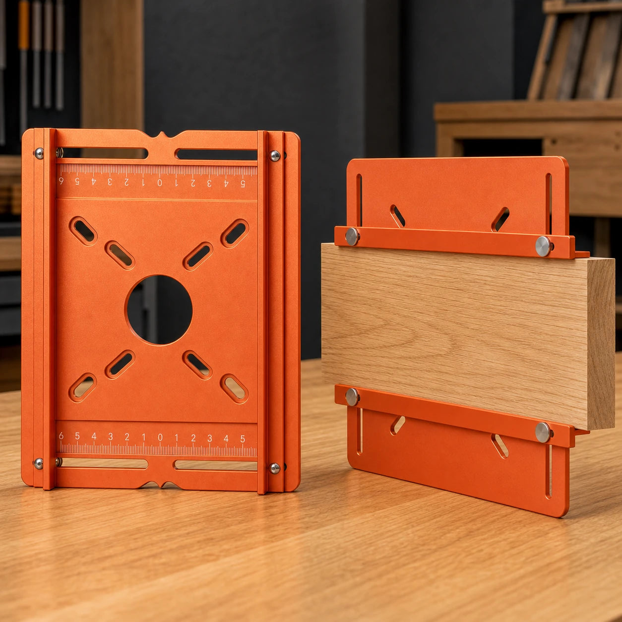 Two setup modes of the Fivalo router groove and dado jig