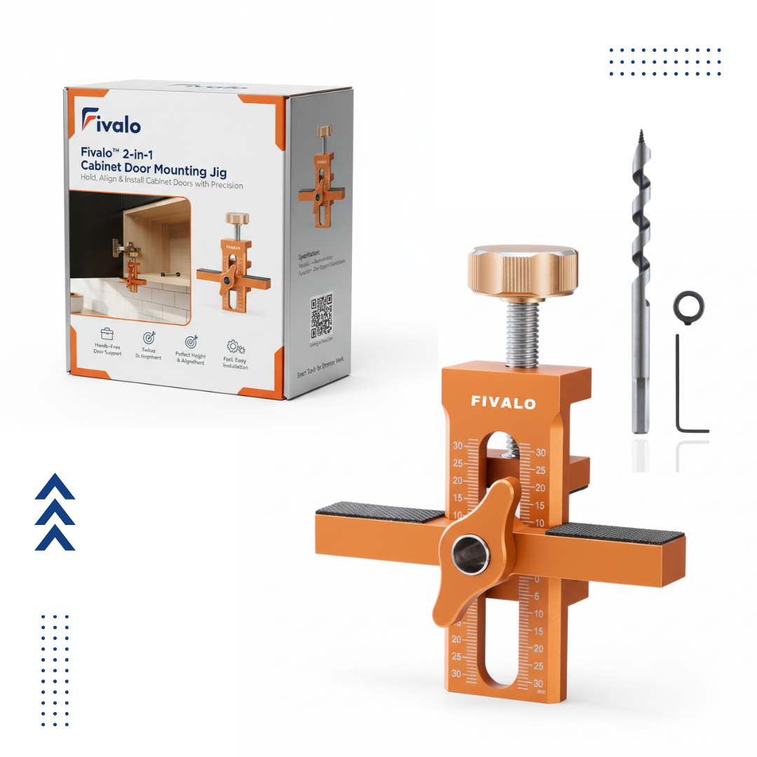 Fivalo™ 2-in-1 Cabinet Door Mounting Jig – precision door positioning and hanging tool