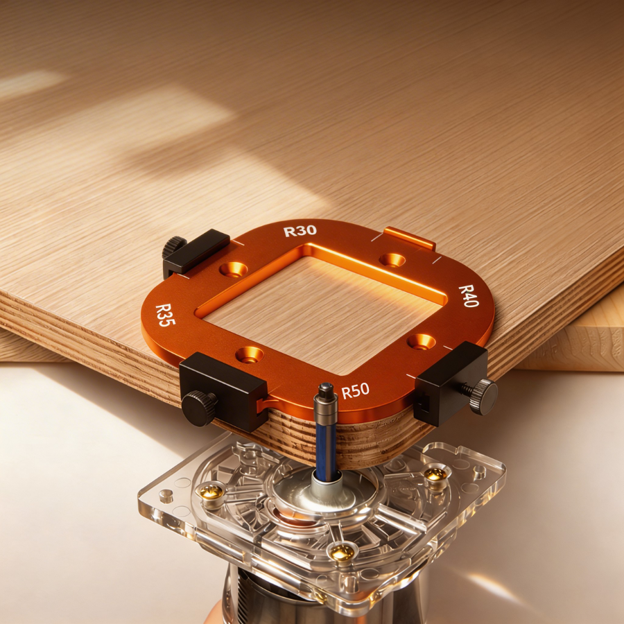 Fivalo™ Precision Round Corner Router Template Jig – professional router template for rounded corners