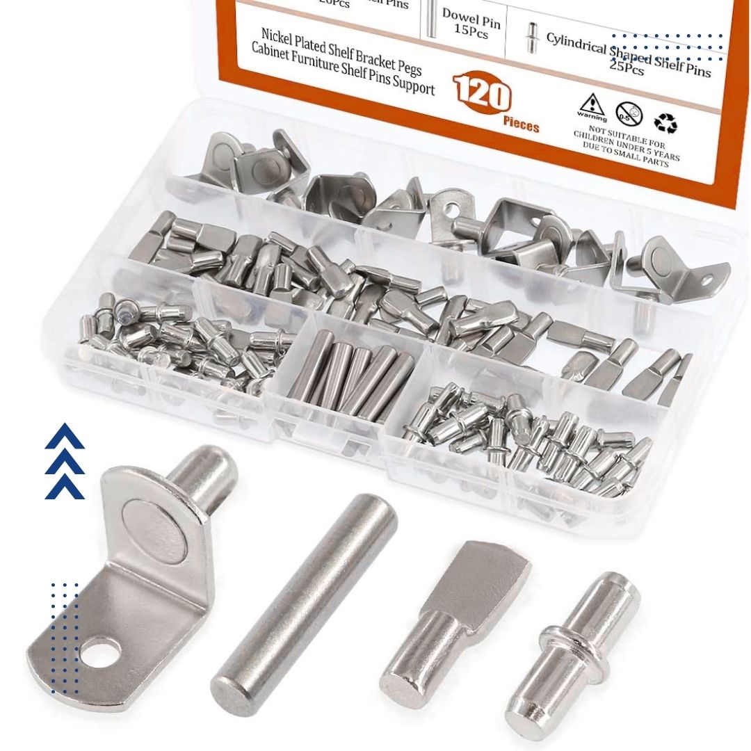 Fivalo™ 120-Piece Shelf Pins Kit – bulk supply of 5mm cabinet shelf pins