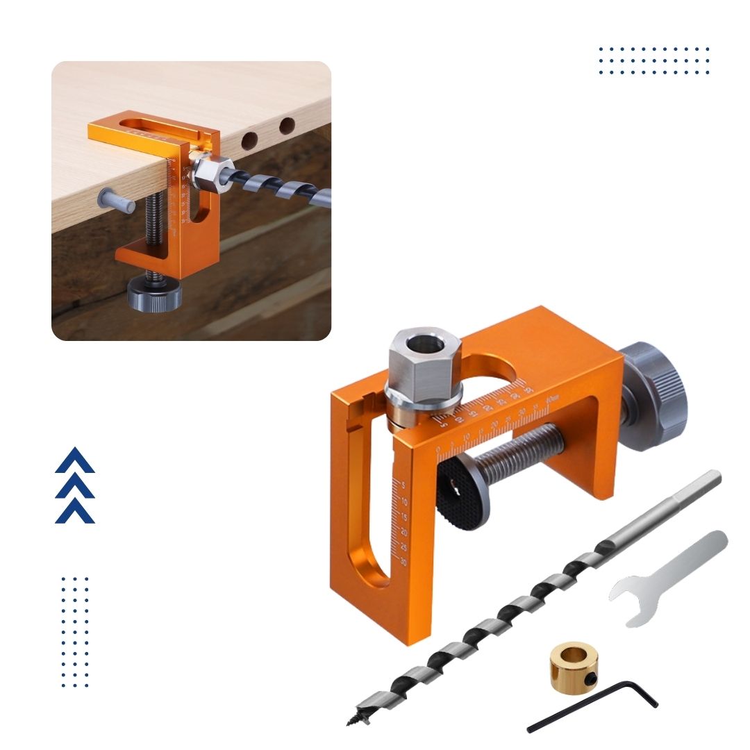 Fivalo™ 10mm Edge Drilling Guide Jig – precision edge hole drilling tool for dowels and hardware