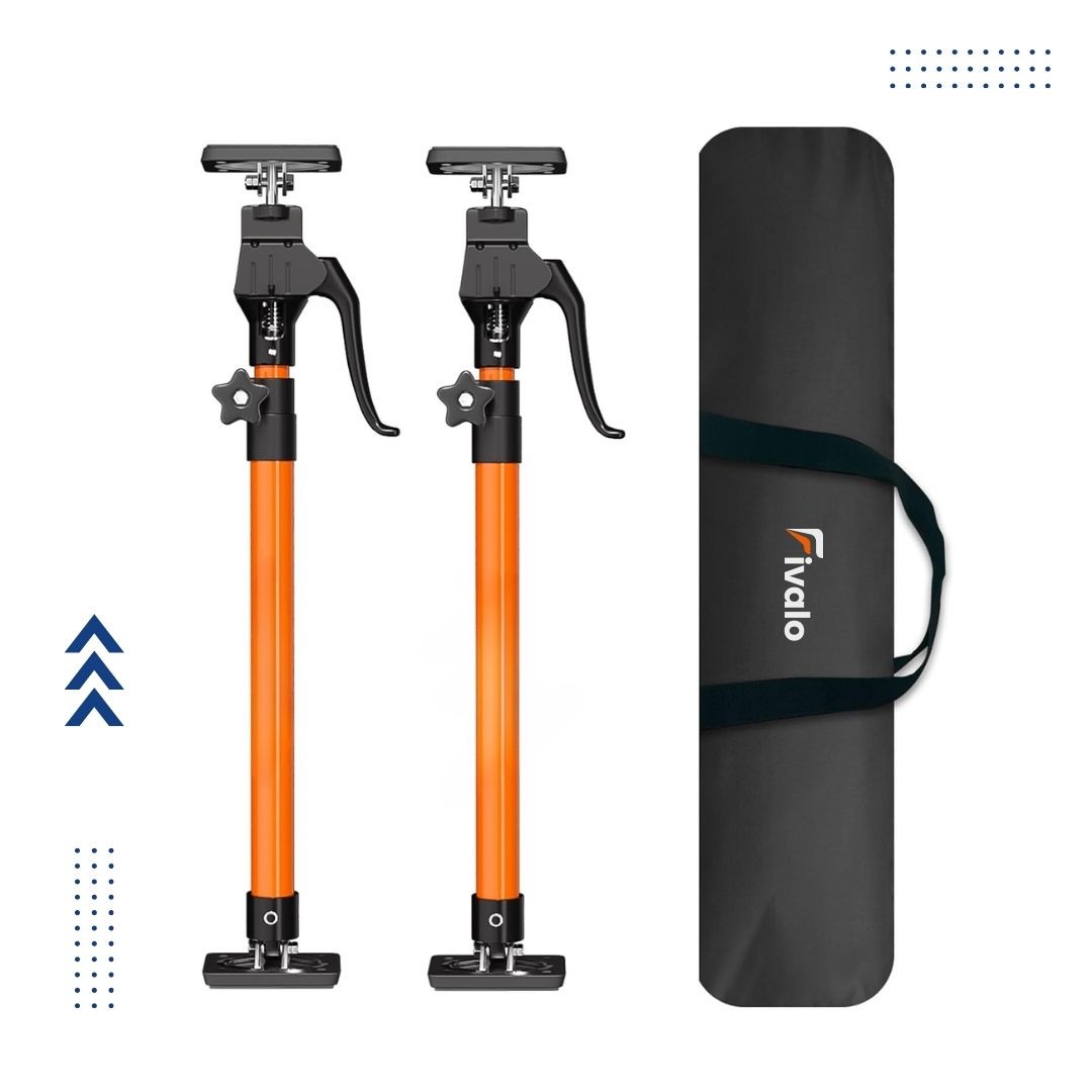 Third Hand Tool Adjustable Cabinet Jack Support Pole 23.6–45.3 inch – compact range solo cabinet installation tool