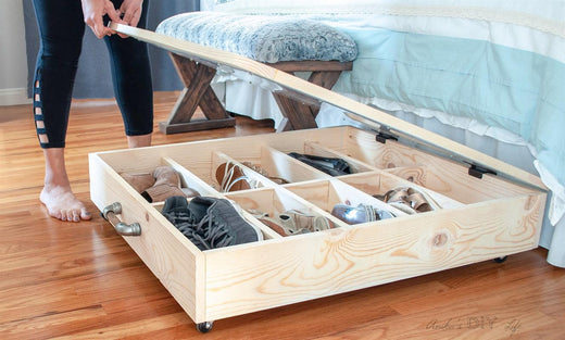 DIY underbed Shoe Storage