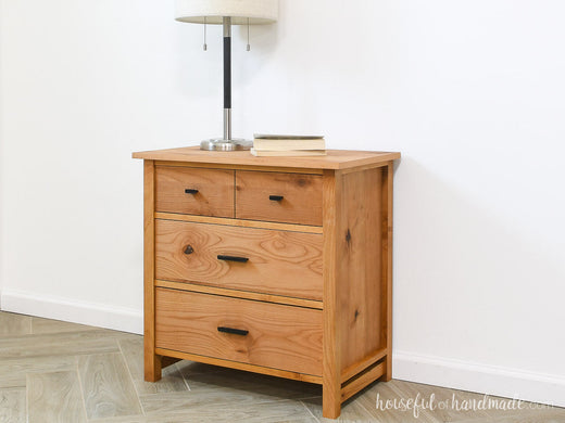 Wide 3 Drawer Nightstand