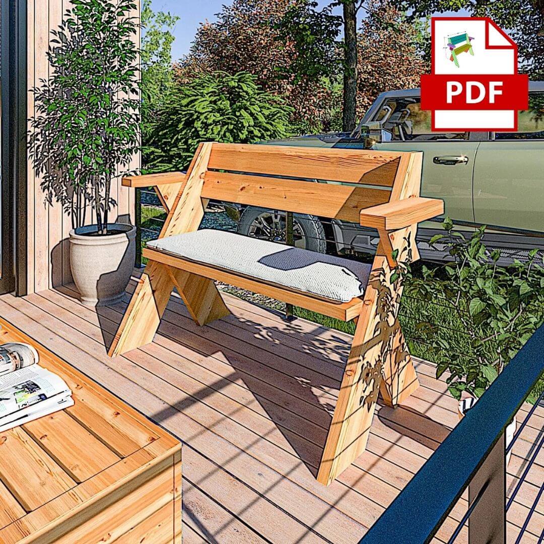 Free Leopold Bench Woodworking Plan – DIY outdoor and indoor seating bench PDF guide