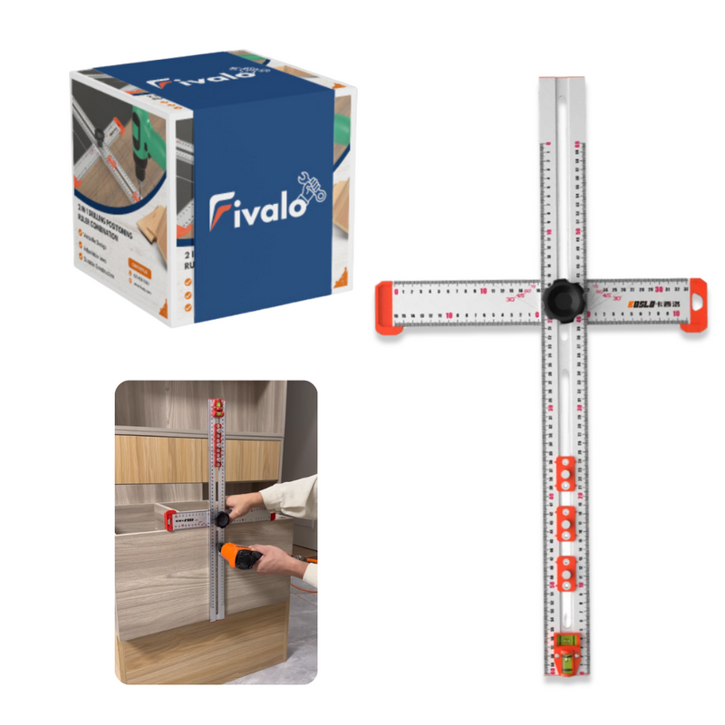Fivalo™ 2 in 1 Drilling Positioning Ruler Combination