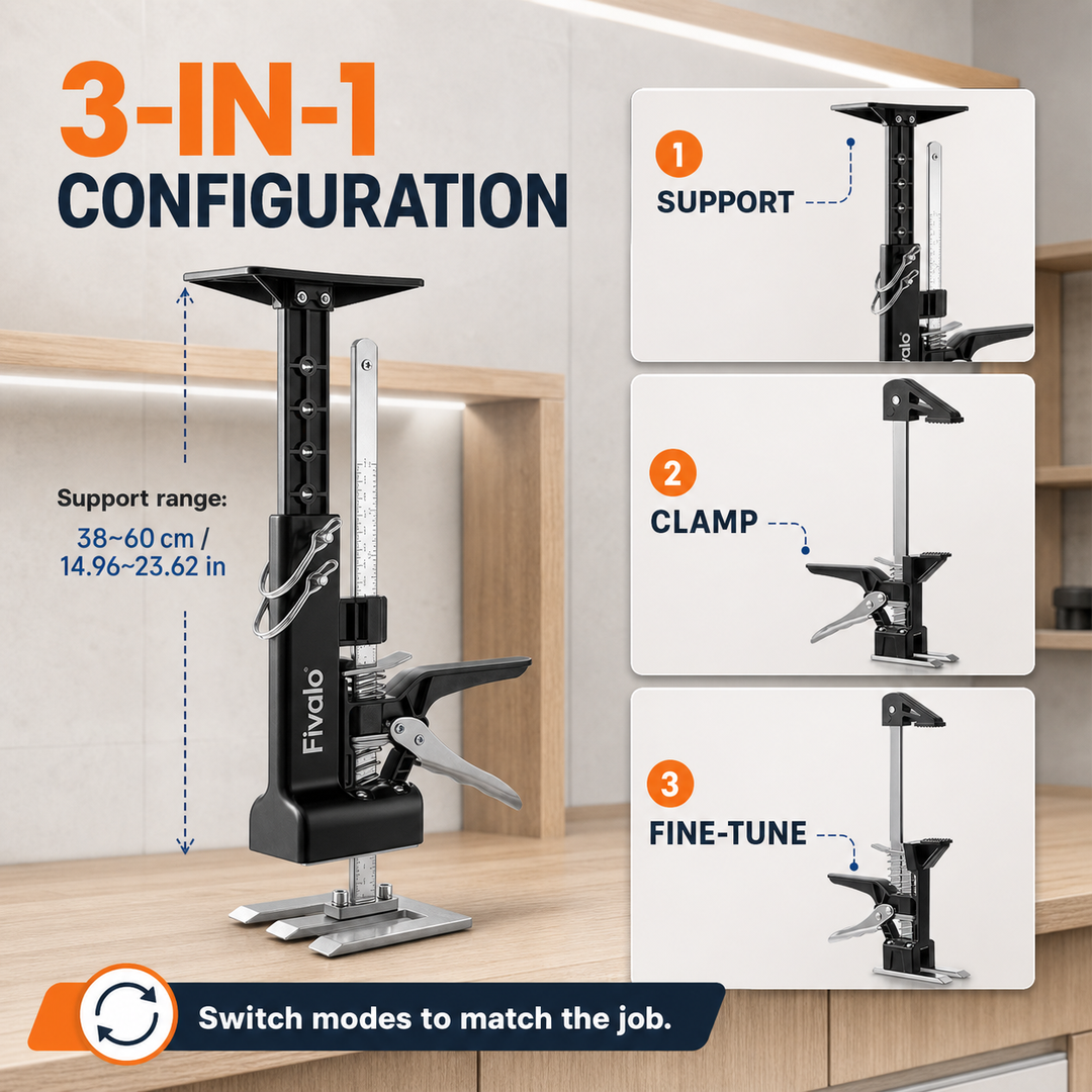 Fivalo™ 2-in-1 Cabinet Lift & Support Jack Set - 2pcs