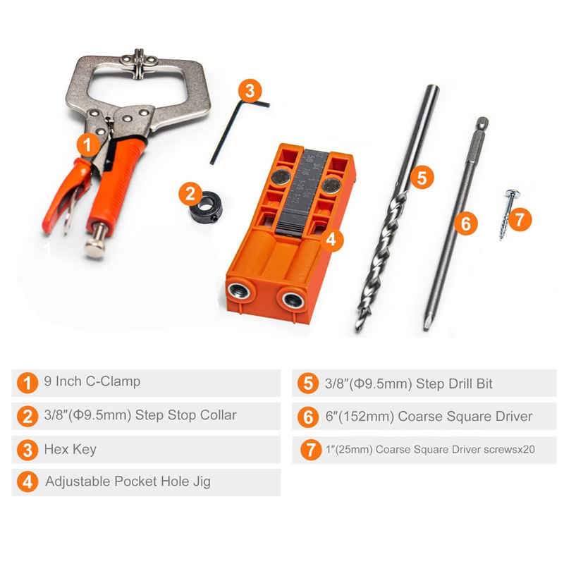 Fivalo™ Pocket Hole Jig with 11 Inch Clamp