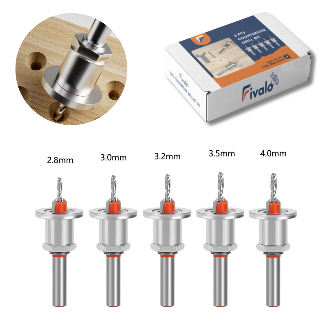 5Pcs Countersink Drill Bit Set – Fivalo