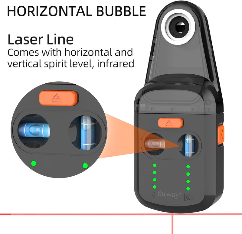 3-i-1 laserniveauværktøj med støvopsamler og vægbeslag