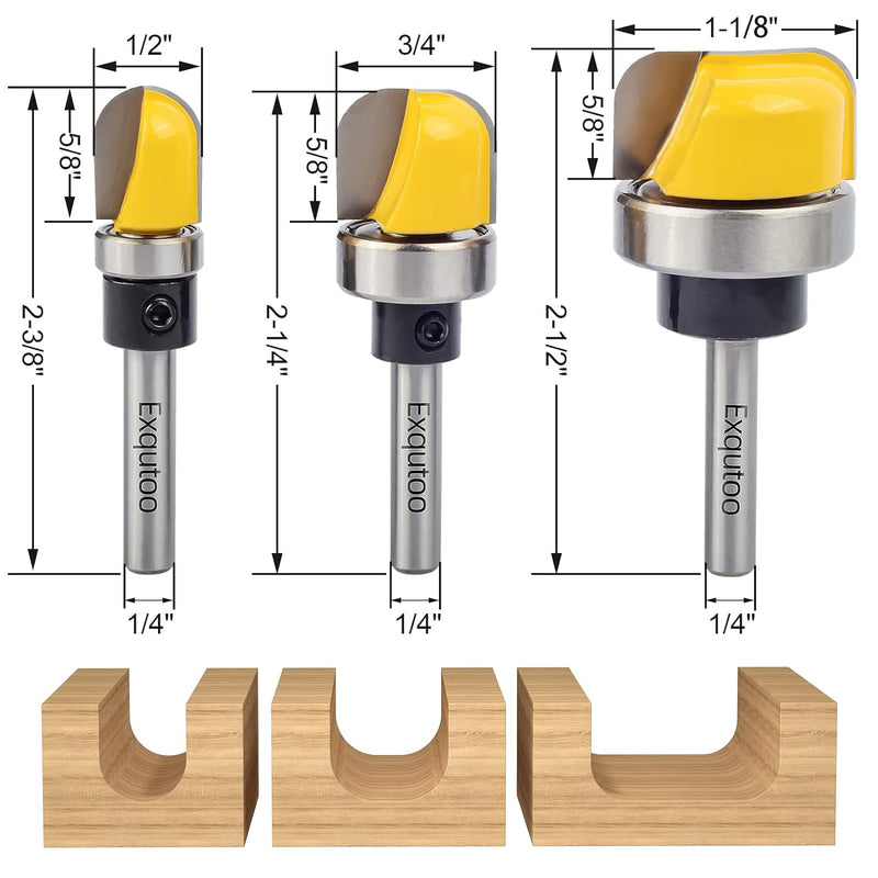 Fivalo - groove bits router 3 τεμ