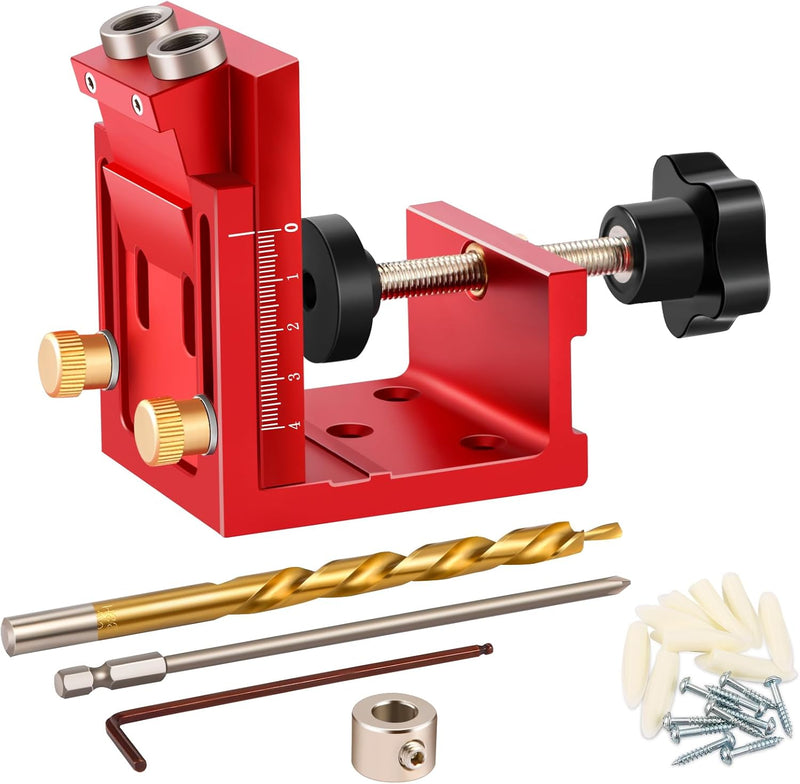 3 in 1 Pocket Hole Jig Kit for straight holes