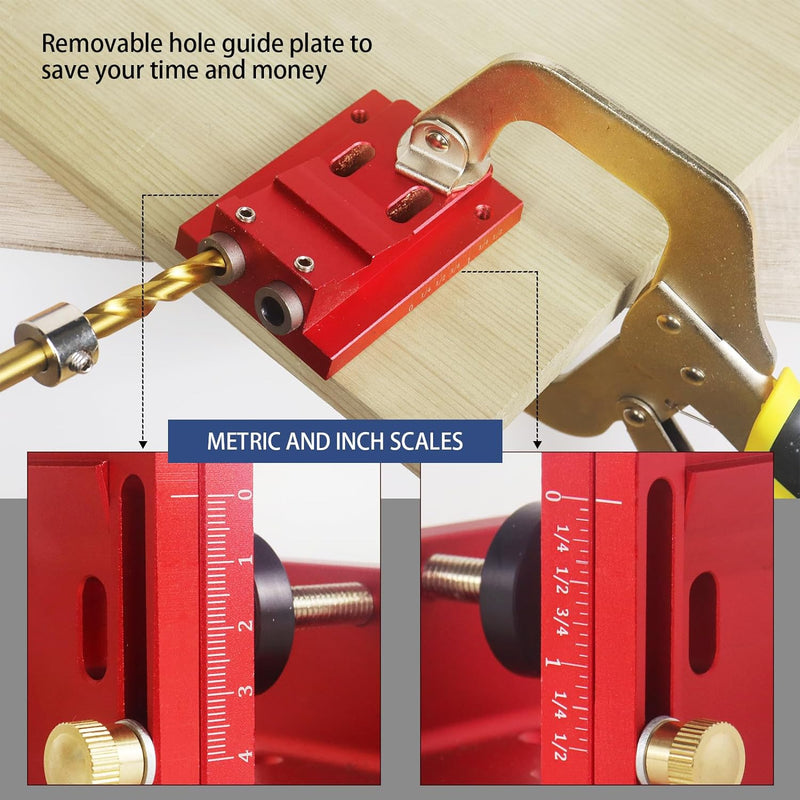3-in-1 Pocket Hole Jig Kit for straight holes