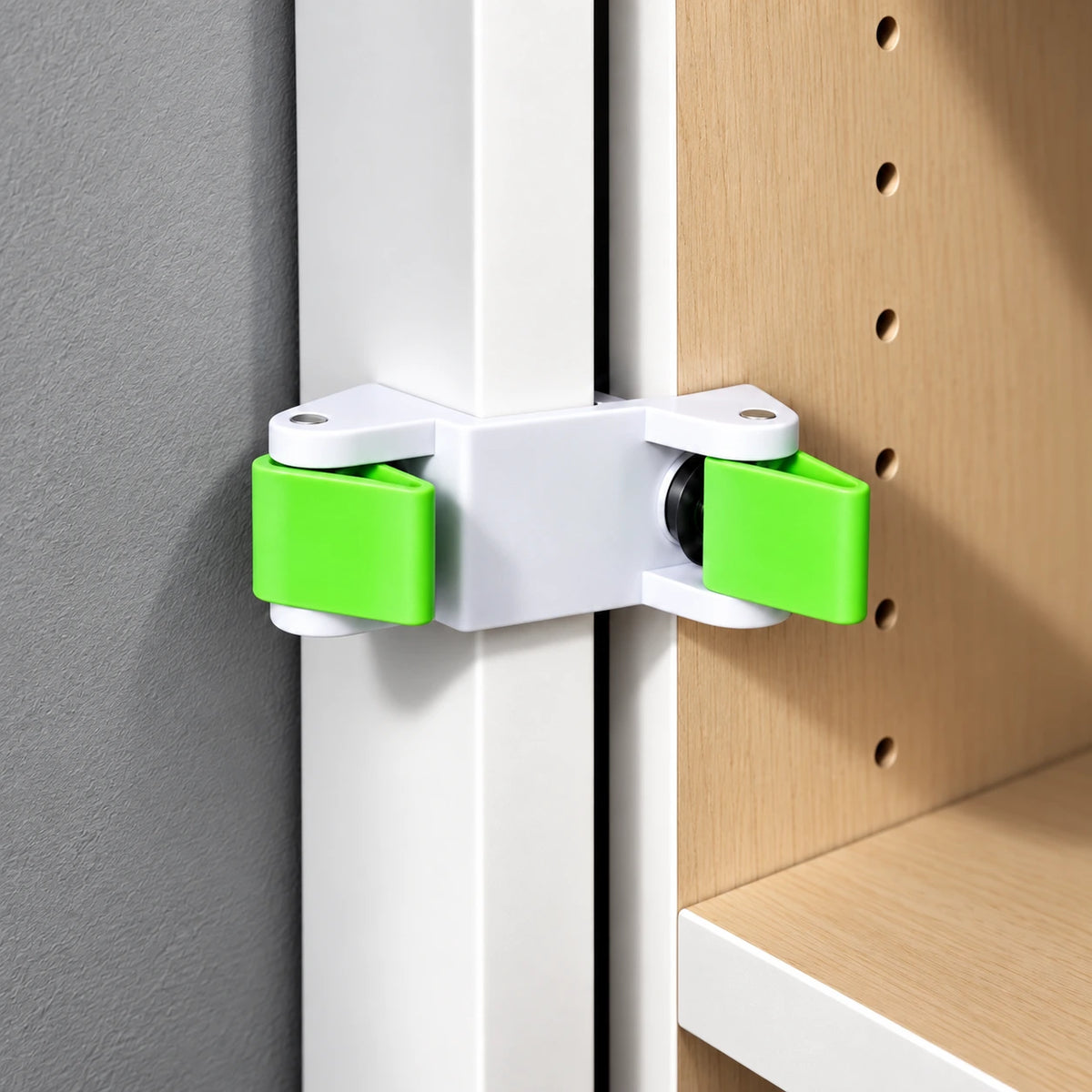 Cabinet filler clamp holding side panel against wall
