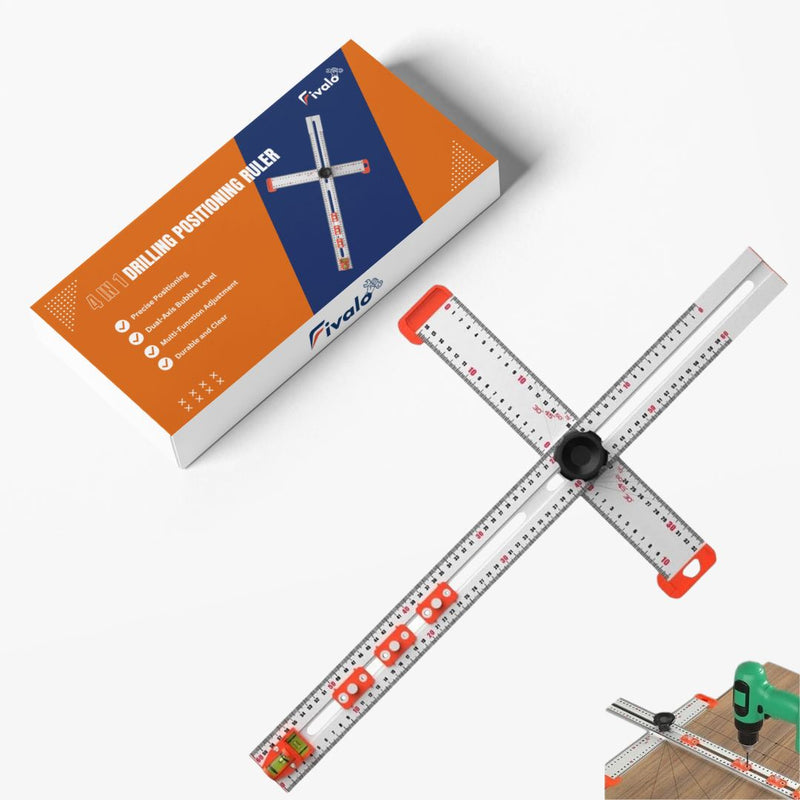 Fivalo™ 4 in 1 Drilling Positioning Ruler Combination