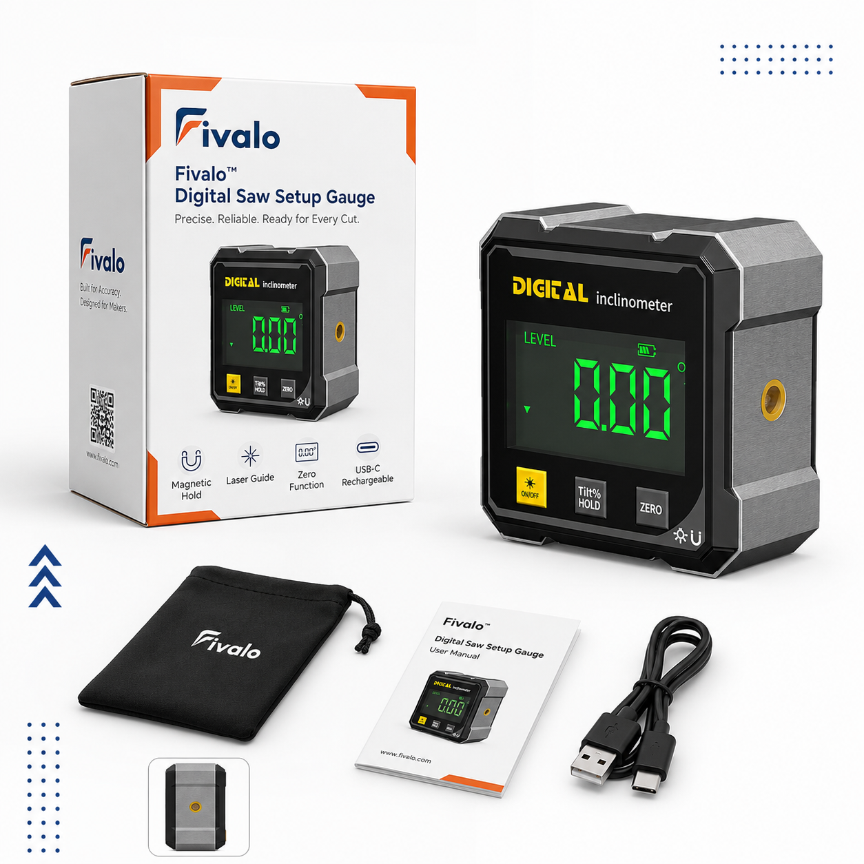 Fivalo™ Digital Angle Finder Magnetic