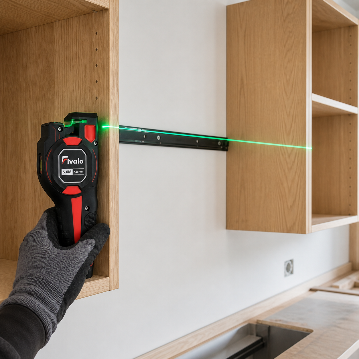 Fivalo™ 3-i-1 laserafstandsmåler med målebånd