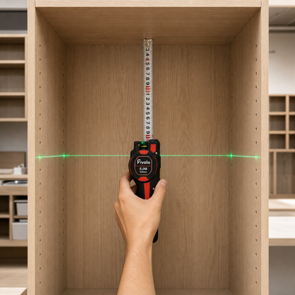 Fivalo™ 3-i-1 laserafstandsmåler med målebånd